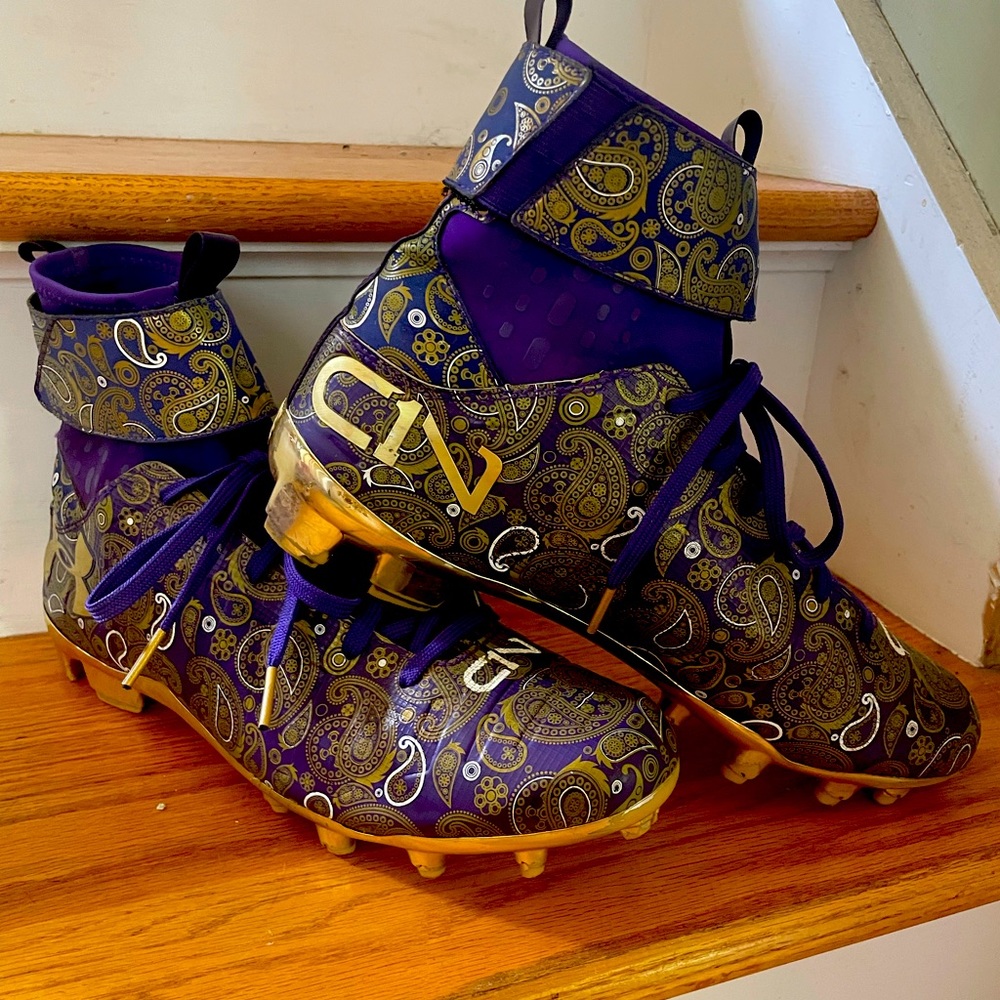 Under Armour C1N MC Mens Football Cleats Purple/Gold Limited Edition 9.5